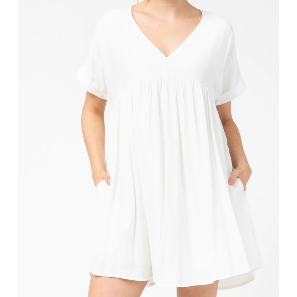 Boutique White Babydoll Dress